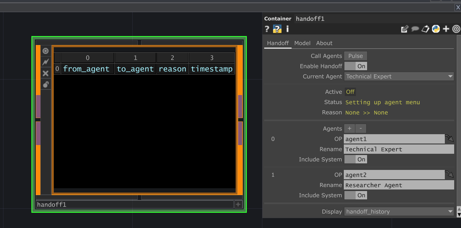 Handoff Operator UI