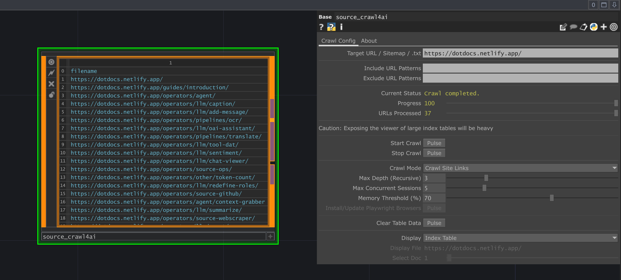 Source Crawl4ai UI
