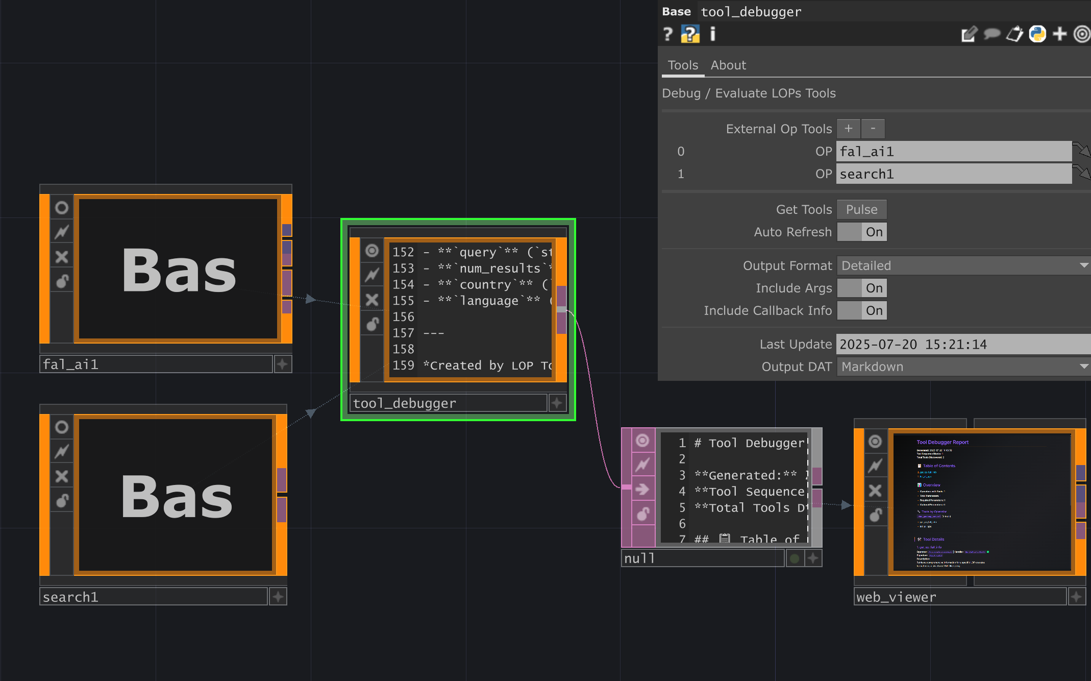 Tool Debugger UI